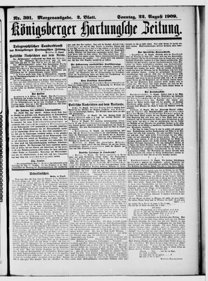 Königsberger Hartungsche Zeitung vom 22.08.1909