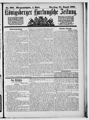 Königsberger Hartungsche Zeitung vom 24.08.1909