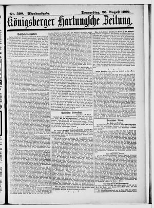 Königsberger Hartungsche Zeitung vom 26.08.1909