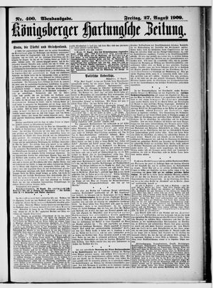 Königsberger Hartungsche Zeitung vom 27.08.1909