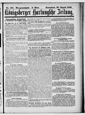Königsberger Hartungsche Zeitung vom 28.08.1909