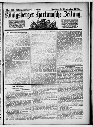 Königsberger Hartungsche Zeitung vom 03.09.1909