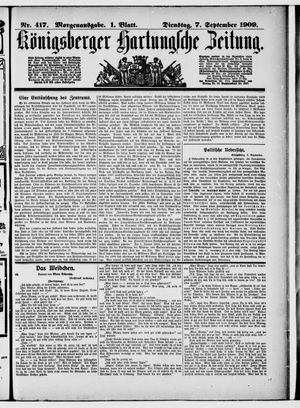 Königsberger Hartungsche Zeitung vom 07.09.1909