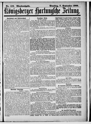 Königsberger Hartungsche Zeitung vom 07.09.1909