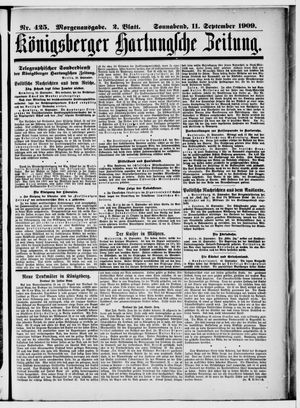 Königsberger Hartungsche Zeitung vom 11.09.1909