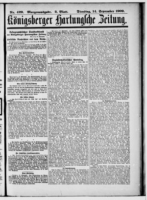 Königsberger Hartungsche Zeitung vom 14.09.1909
