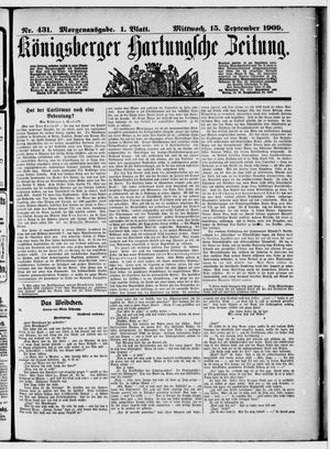 Königsberger Hartungsche Zeitung vom 15.09.1909