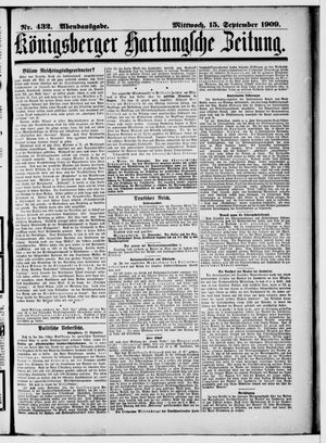 Königsberger Hartungsche Zeitung on Sep 15, 1909