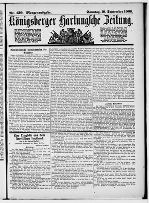 Königsberger Hartungsche Zeitung vom 19.09.1909