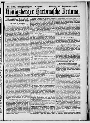Königsberger Hartungsche Zeitung vom 19.09.1909