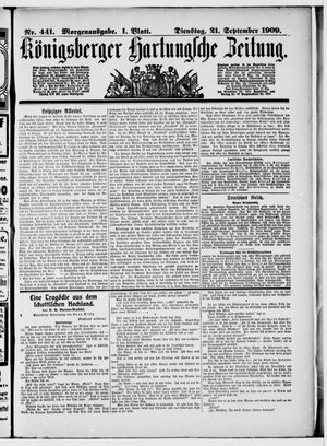 Königsberger Hartungsche Zeitung vom 21.09.1909