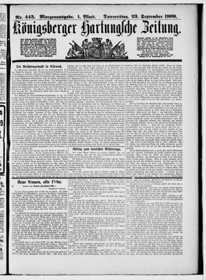 Königsberger Hartungsche Zeitung vom 23.09.1909