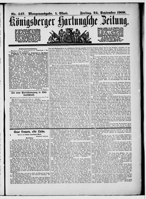 Königsberger Hartungsche Zeitung vom 24.09.1909