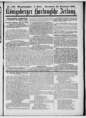 Königsberger Hartungsche Zeitung vom 25.09.1909