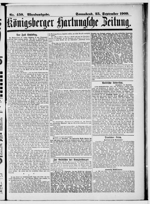 Königsberger Hartungsche Zeitung vom 25.09.1909