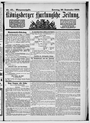 Königsberger Hartungsche Zeitung on Sep 26, 1909