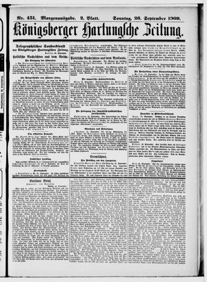 Königsberger Hartungsche Zeitung vom 26.09.1909