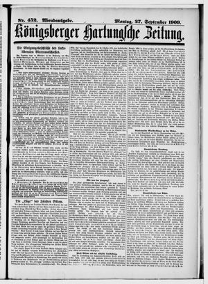 Königsberger Hartungsche Zeitung vom 27.09.1909
