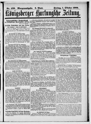 Königsberger Hartungsche Zeitung vom 01.10.1909