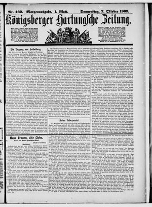 Königsberger Hartungsche Zeitung vom 07.10.1909