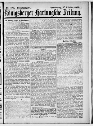 Königsberger Hartungsche Zeitung vom 07.10.1909