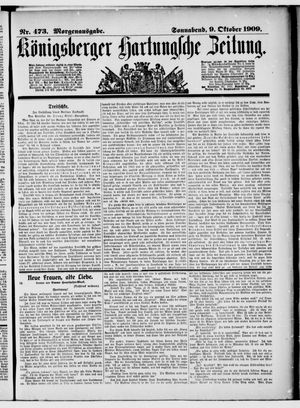 Königsberger Hartungsche Zeitung vom 09.10.1909