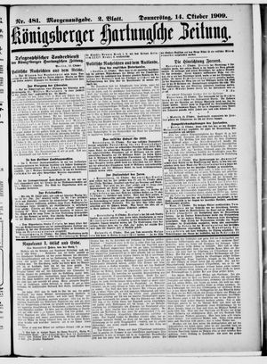 Königsberger Hartungsche Zeitung vom 14.10.1909