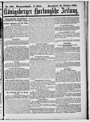 Königsberger Hartungsche Zeitung vom 16.10.1909
