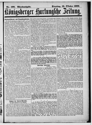 Königsberger Hartungsche Zeitung vom 19.10.1909