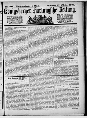 Königsberger Hartungsche Zeitung vom 27.10.1909