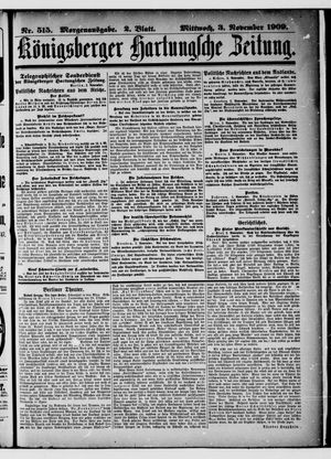 Königsberger Hartungsche Zeitung vom 03.11.1909