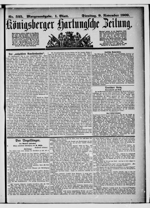 Königsberger Hartungsche Zeitung vom 09.11.1909