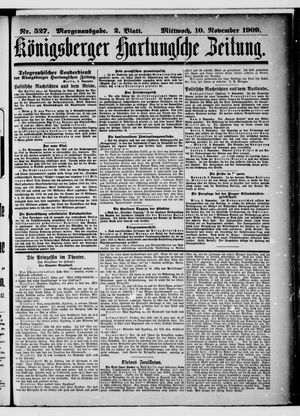 Königsberger Hartungsche Zeitung vom 10.11.1909