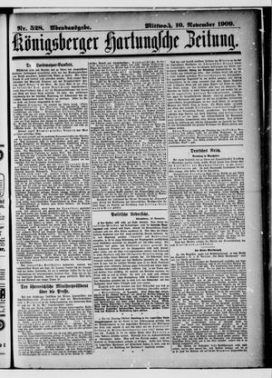 Königsberger Hartungsche Zeitung vom 10.11.1909