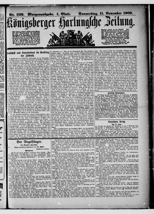 Königsberger Hartungsche Zeitung vom 11.11.1909