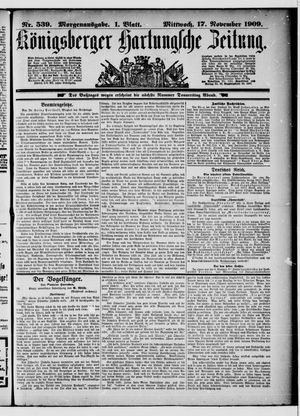 Königsberger Hartungsche Zeitung vom 17.11.1909