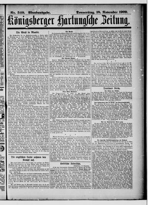 Königsberger Hartungsche Zeitung vom 18.11.1909