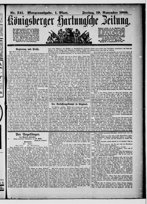 Königsberger Hartungsche Zeitung vom 19.11.1909