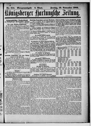 Königsberger Hartungsche Zeitung vom 19.11.1909