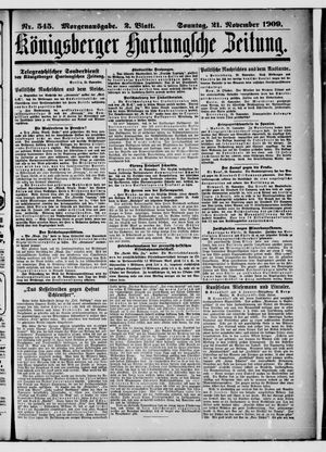 Königsberger Hartungsche Zeitung vom 21.11.1909