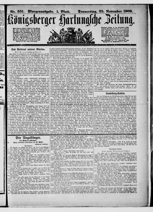 Königsberger Hartungsche Zeitung vom 25.11.1909