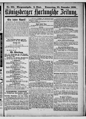 Königsberger Hartungsche Zeitung vom 25.11.1909