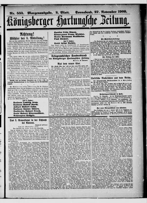 Königsberger Hartungsche Zeitung vom 27.11.1909