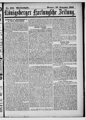 Königsberger Hartungsche Zeitung vom 29.11.1909