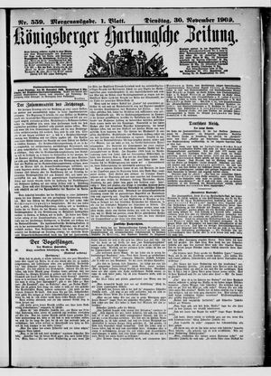 Königsberger Hartungsche Zeitung vom 30.11.1909