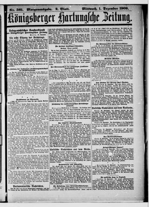 Königsberger Hartungsche Zeitung vom 01.12.1909