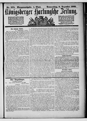 Königsberger Hartungsche Zeitung vom 09.12.1909