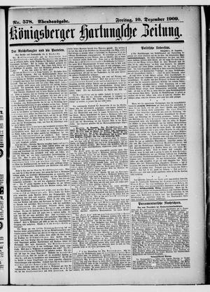 Königsberger Hartungsche Zeitung vom 10.12.1909