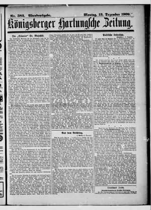 Königsberger Hartungsche Zeitung vom 13.12.1909