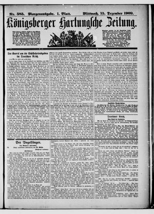 Königsberger Hartungsche Zeitung vom 15.12.1909